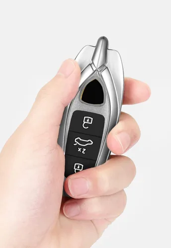 Vista 8 de Carcasa de aleación de aluminio para llavero de automóvil Lamborghini URUS 2021-2022 con llavero de metal Negro