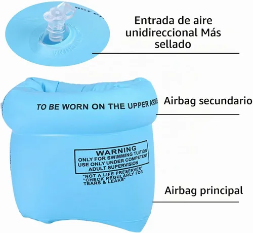 Vista 4 de Flotadores de brazo inflables para natación, mangas flotantes, anillos de natación (4-6-8 piezas)
