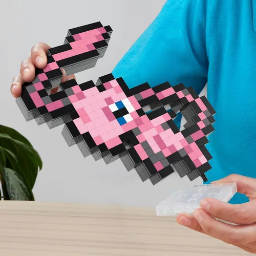 Vista 3 de MEGA Pokemon Mew - Juego de construcción de 434 piezas con 1 figura de acción retro pixelada para decoración de pared o mesa, HWR80