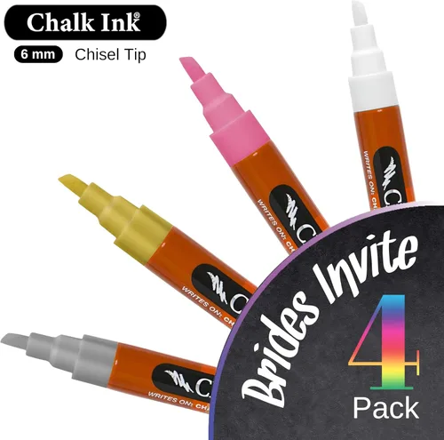 Vista 2 de Chalk Ink Marcadores de tiza metálica - Marcadores de pizarra con punta de Invitar