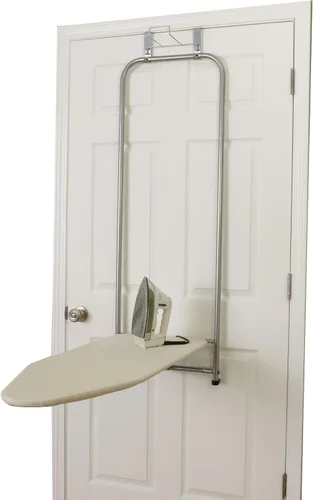 Vista 10 de Household Essentials Tabla de planchar sobre la puerta, cierre automático, delgada y compacta, perfecta para espacios pequeños, incluye cubierta