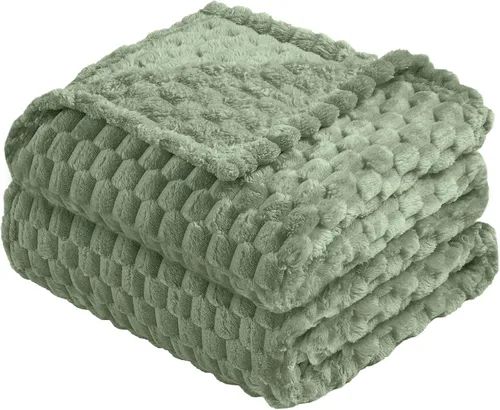 Vista 29 de Vessia - Manta de forro polar de franela (50x70 pulgadas), manta 3D de jacquard negra, esponjosa y cálida para sofá, sillón, cama, silla, 300GSM