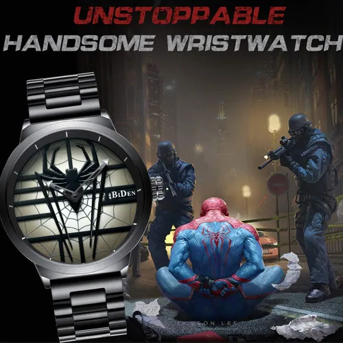 Vista 4 de Gosasa Reloj de pulsera de hombre araña de lujo de acero inoxidable para hombre