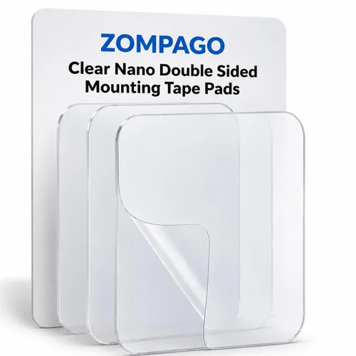 Vista 9 de ZOMPAGO 10 PIEZAS Cinta Adhesiva de Montaje Circular de Doble Cara Resistente - Impermeable, Fuerte Adherencia, Transparente, Alta Resistencia