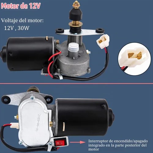 Vista 3 de Kit de limpiaparabrisas eléctrico UTV, kit de motor de limpiaparabrisas universal, kit de limpiaparabrisas eléctrico de 12 V para UTV, kit
