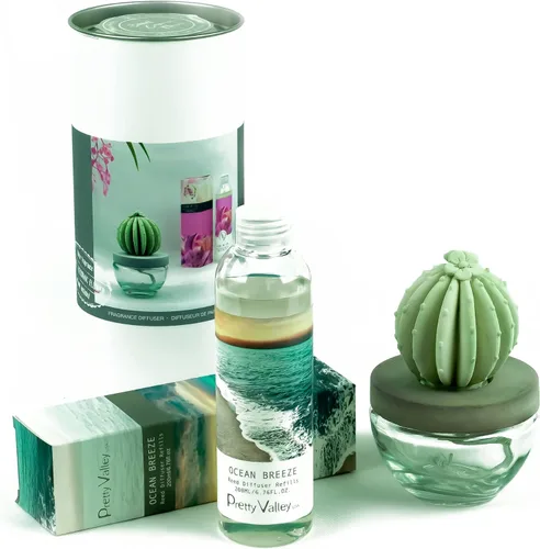 Vista 20 de Barril Cactus Cerámica Difusor de Fragancia Combo 6.8 fl oz Hermoso