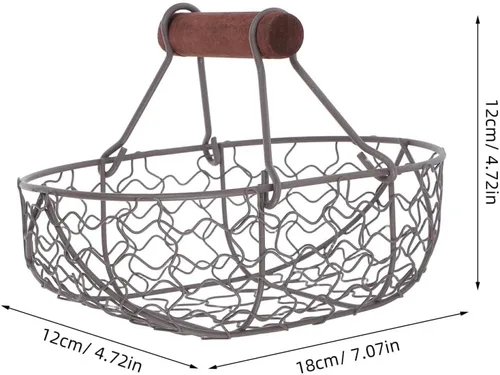 Vista 8 de SHOWERORO Cesta de la compra, contenedor de aperitivos, cesta ovalada, cesta de metal negro, cuenco de frutas de metal, cestas de reunión rústica