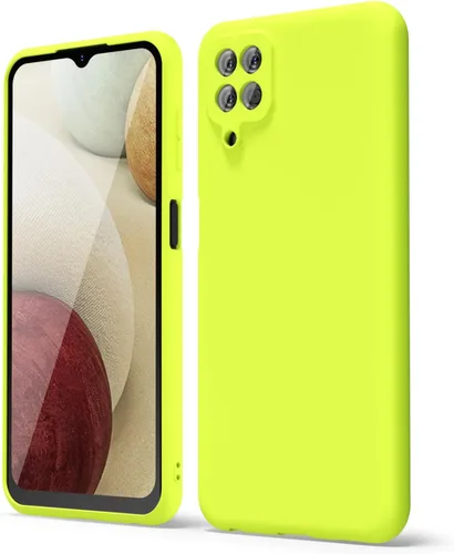 Vista 114 de oakxco Funda para teléfono Samsung Galaxy A12 con agarre de silicona líquida, linda delgada fina suave cubierta de gel de goma TPU lisa para mujeres