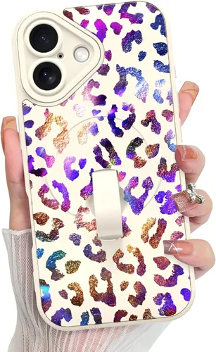 Vista 143 de KANGHAR Compatible con iPhone 17 Pro Case Spot Pattern - Negro Mancha rosada negra
