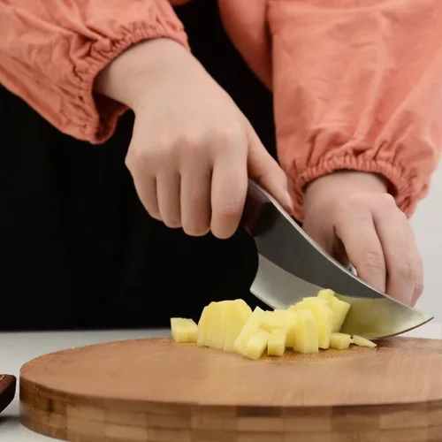 Vista 6 de Lifespace Cuchillo de chef estilo vikingo con mango de madera y funda