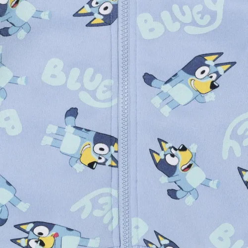 Vista 5 de Bluey Conjunto de sudadera con capucha de vellón con cremallera para niños pequeños a niños grandes