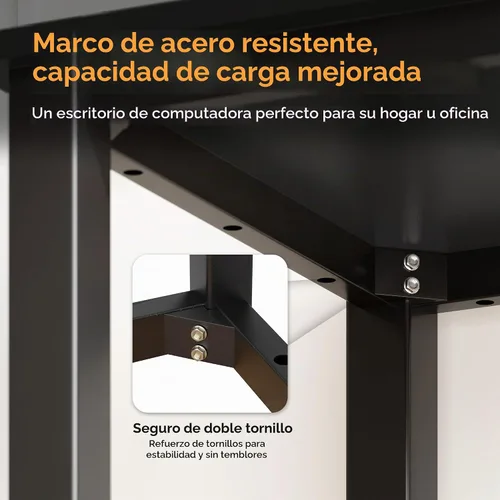 Vista 6 de Need Escritorio pequeño para computadora, mesa de escritura resistente de 31.5 pulgadas, estrecho, negro