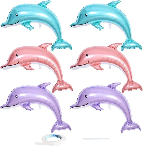 Vista 9 de 8 globos de animales marinos bajo el mar decoración de fiesta