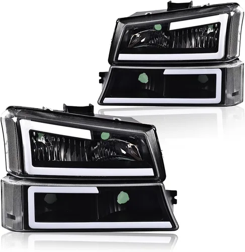 Vista 10 de PIT66 Conjunto de faros delanteros compatible con modelos Chevy Silverado 1500 2500 3500 HD 2003-2006/Avalanche 1500 2500