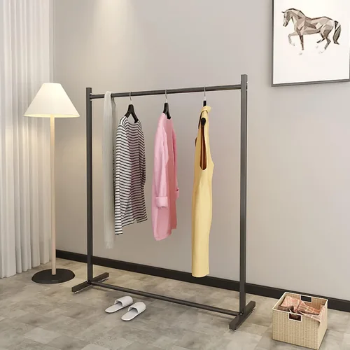 Vista 4 de Perchero moderno de metal para ropa, perchero independiente para dormitorio y boutique, fácil de montar, de gran capacidad