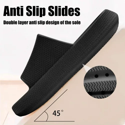 Vista 5 de Cloud Slides For Women and Men, Pillow Slippers Bathroom Slides, EVA Non Slip Thick Sole Platform Shoes