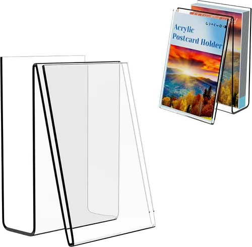 Vista 9 de Boloyo Soporte vertical de acrílico para postales, 4 x 6 pulgadas, 1 soporte transparente para tarjetas, caballete, soporte para tableta
