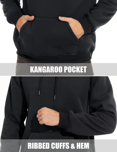 Vista 6 de MAGCOMSEN Sudadera con capucha pesada con forro polar Sherpa para hombre