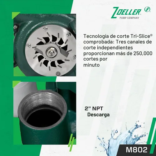 Vista 6 de Zoeller M802- Bomba de amoladora de aguas residuales residencial automática