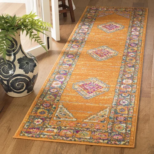 Vista 14 de SAFAVIEH Madison Collection - Alfombra decorativa de 2'3" x 3'11", color azul y fucsia, diseño de medallón bohemio chic, no desprende pelusa