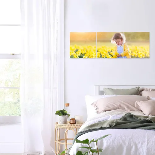 Vista 4 de DOARTDO Lienzo decorativo para pared, 3 paneles, impresiones en lienzo personalizadas con fotos familiares de tu boda, decoración del hogar listo