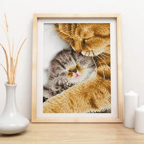 Vista 4 de DIAMOND DOTZ Tender Moment Cats - Kits de pintura de diamantes para adultos, kits de arte de diamantes, un kit de manualidades creativo relajante