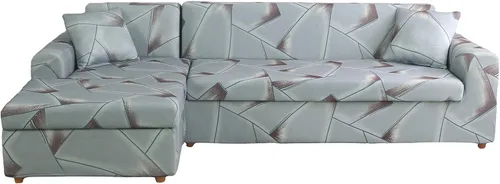 Vista 17 de MIFXIN Fundas de sofá modulares en forma de L, 2 piezas, elásticas tipo L, para sofá o sillón, protector de muebles para sala de estar, mascotas