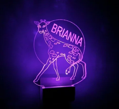 Vista 5 de Luz nocturna de jirafa con diseño de animales, multicolor, con enchufe LED, ultra delgada, suave al tacto, con sensor inteligente de atardecer a
