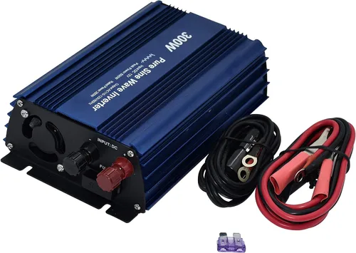 Vista 7 de Inversor de corriente de onda sinusoidal pura de DC 12V a AC120V de 300W con salida de enchufes dobles y salida USB de DC 5V 2 amperios. Ideal