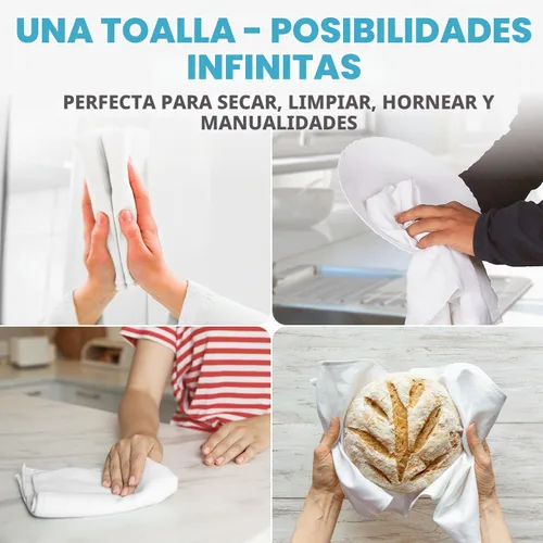 Vista 3 de SIMPLI-MAGIC Paquete de 12 paños de cocina de 24 x 24 pulgadas – 100% algodón, sin pelusas, paños de cocina de alta absorción, perfectos para Saco