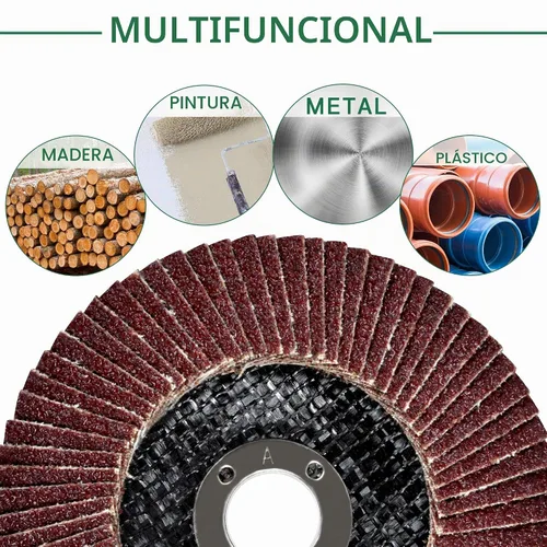 Vista 6 de Discos de solapa de 4 pulgadas, 20 almohadillas de lijado de grano 40 para amoladora angular, compatible con Dewalt Makita