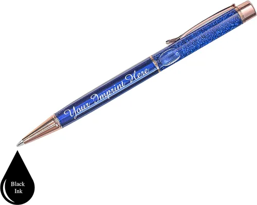 Vista 3 de ExpressDesigns™ - Bolígrafos personalizados rellenos de purpurina - Bolígrafo de metal con purpurina - Bolígrafos metálicos personalizados con tinta