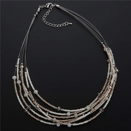 Vista 6 de Collar a capas con cristal para mujer, gargantilla con cadena de plata gruesa, regalo de cumpleaños para mujer