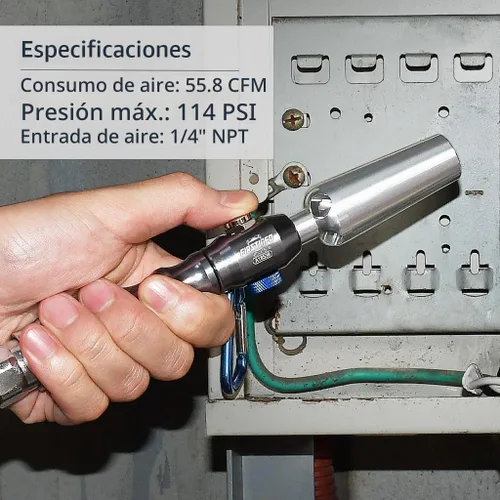 Vista 4 de FIRSTINFO A18538US - Pistola de soplado de aire de flujo de aluminio Windstorm 2X
