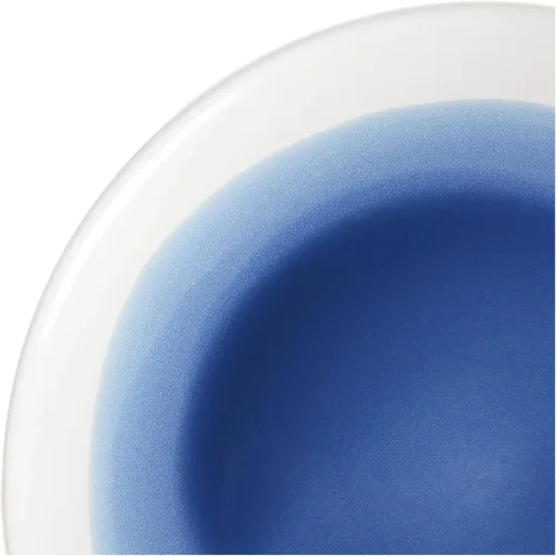 Vista 6 de American Atelier Juego de vajilla redonda Platos, cuencos y tazas de cocina azul y blanco Colección Oasis de 16 piezas de cerámica de 10.5 x