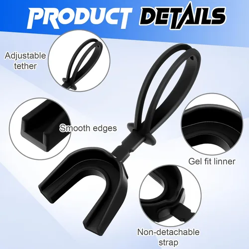 Vista 4 de Copkim 50 protectores bucales con correa, protector bucal de fútbol suave para fútbol, boxeo, baloncesto, hockey, lacrosse, lucha libre, rugby, 50