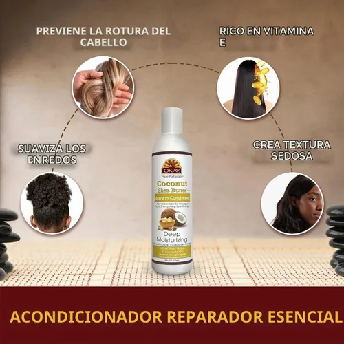 Vista 5 de OKAY Acondicionador que no se enjuaga., 8 onzas, Blanco