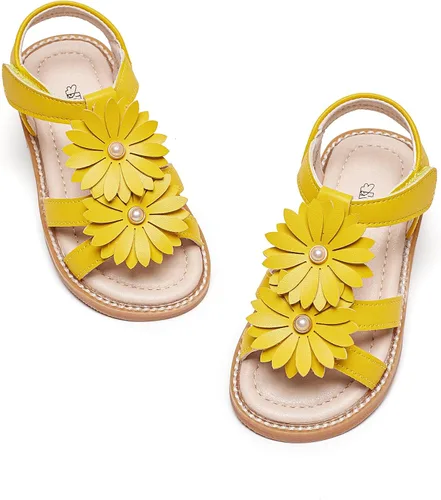 Vista 21 de Kiderence Sandalias de niña de las flores para niñas pequeñas, zapatos de Ck303 Oro