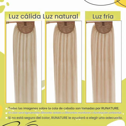Vista 8 de RUNATURE - Extensión de cola de caballo de 16 pulgadas, 2.82 oz, #18P613, reflejos rubios B-05-#18P613