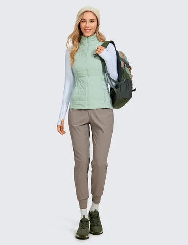 Vista 5 de CRZ YOGA Pantalones deportivos de entrenamiento con forro polar para mujer de 275 pulgadas impermeables para correr atletismo senderismo térmico