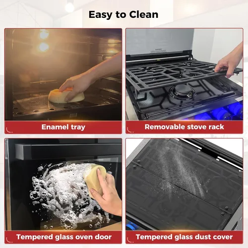 Vista 7 de CAMPLUX Elite - Combo de estufa y horno para RV de 21 pulgadas con protección contra falla de llama, horno de propano para RV de 1.8 pies cúbicos