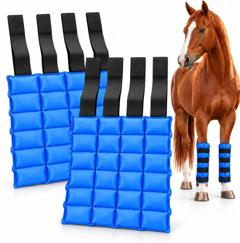 Vista 4 de Envolturas para botas de hielo de caballo, bolsa de hielo de gel reutilizable para botas de caballos Botas de enfriamiento para lesiones de Negro