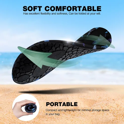 Vista 5 de SIMARI Zapatos de Agua para Hombre y Mujer, Calcetines Acuáticos para Playa, Pies Descalzos, Secado Rápido, Aerobics Acuáticos, Natación, Piscina