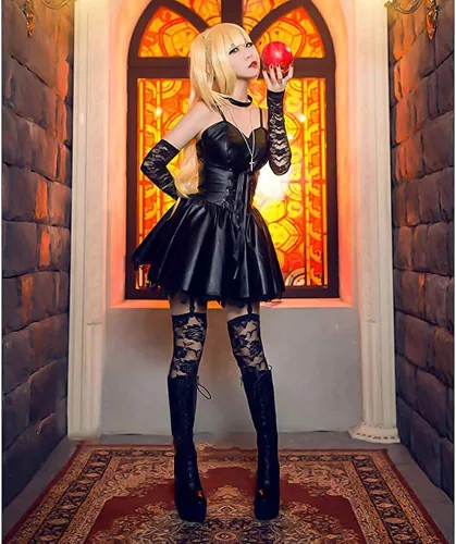 Vista 4 de Misa Amane disfraz de cosplay conjunto completo femenino vestido gótico oscuro steampunk halloween