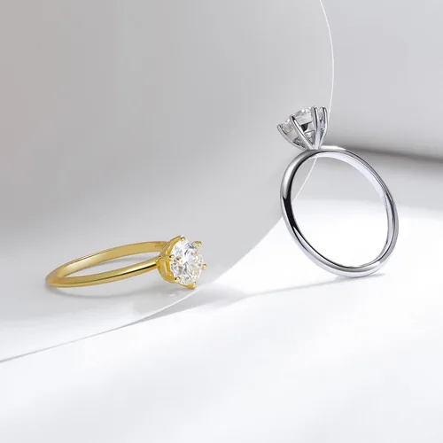 Vista 3 de MYSTCODE Moissanite Rings for Women Moissanite Wedding Band Moissanite Solitaire Engagement Ring Infinity Ring 925 Sterling Silver Rings Promise