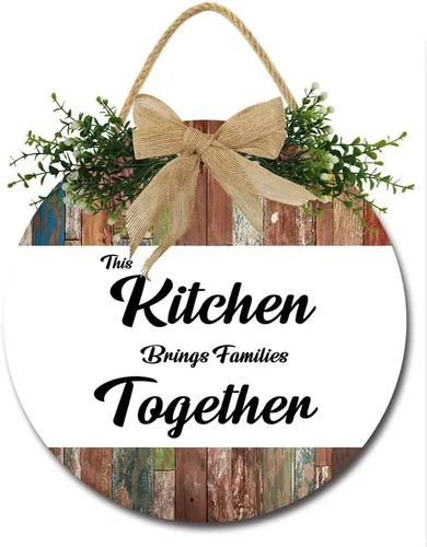 Vista 9 de Bless This Kitchen Signs for Farmhouse Home Rustic Hanging Wood Kitchen Wall Decor For Dining Room Pantry D4
