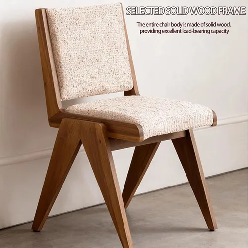 Vista 3 de Dining Chairs Linen Mid Century,Kitchen Chairs with Wood Legs,Farmhouse Dining Room Chair,Living Room Chair Armless Accent with Back for Room Black
