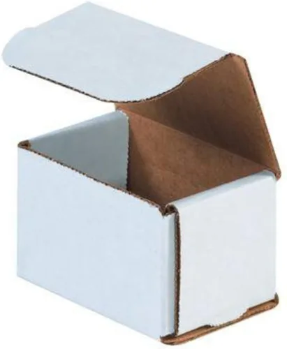 Vista 15 de Secure Seal Cajas de envío – Sobres de cartón corrugado plegable blanco de 4 x 3 x 2 pulgadas – Embalaje de cartón corrugado plegable blanco