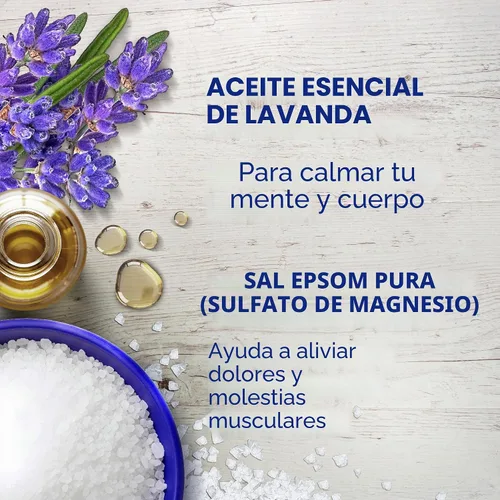 Vista 6 de Dr Teal's - Solución de baño de sal de Epsom, Calma y sueño, lavanda, 3 libras