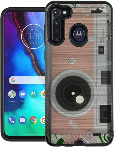 Vista 11 de CasesOnDeck Funda de agarre compatible con [Motorola Moto G Stylus (2020) [Brushed Armor] - Funda delgada y resistente, color negro mate (astronauta)